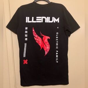 Illenium x Electric Family music collab Black scoop tee T Shirt Sz M